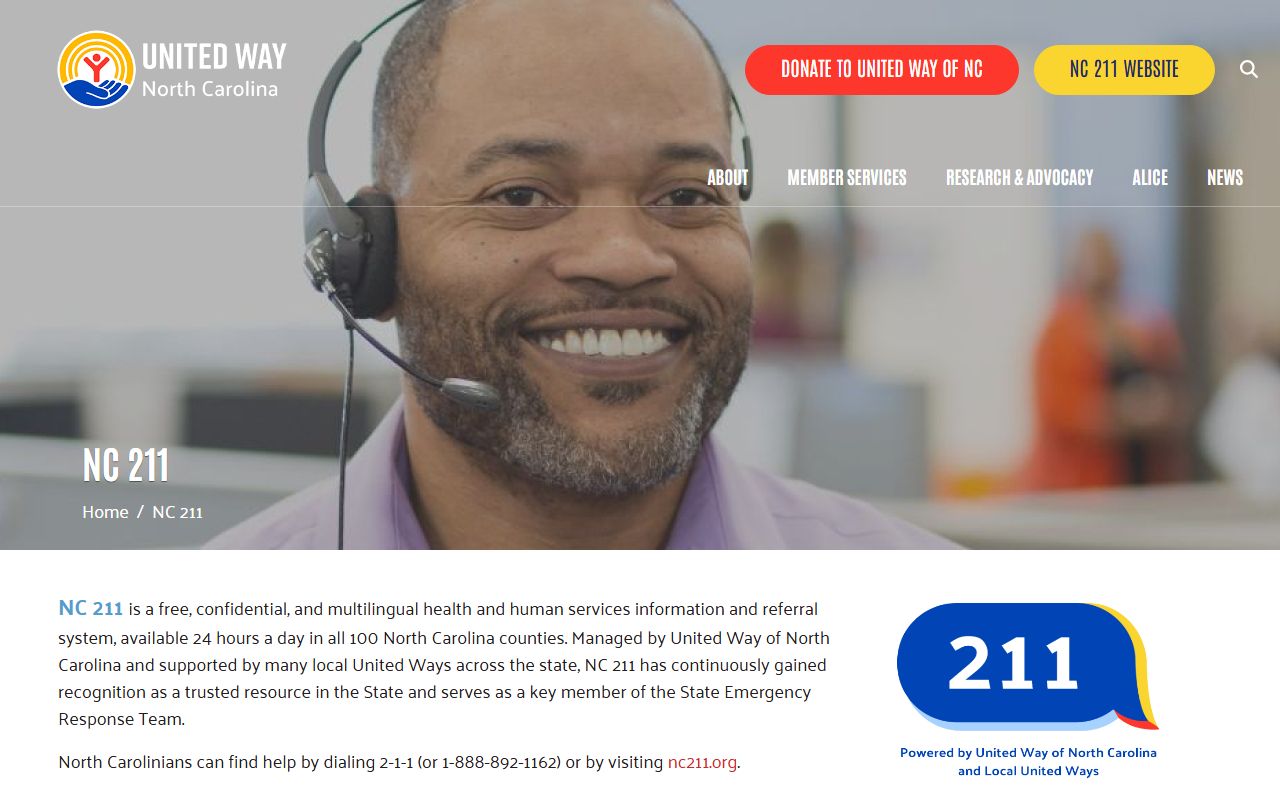 Kannapolis phone codes NC 211 statewide referral page